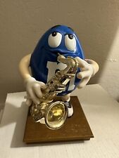 M & M'S COLLECTIBLE Peanut Blue Playing Saxophone Candy Dispenser picture