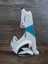 Small Native American Hand Painted Acoma Coyote Pottery by Chino picture