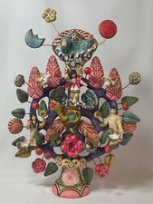15”h x 12”w Mexican Folk Art Tree of Life Ceramic Sculpture Marked 100% Handmade picture