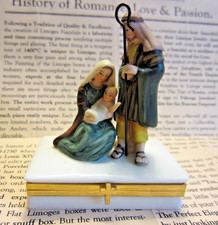 LTD ED LIMOGES Porcelain NATIVITY Hinged Trinket Box picture
