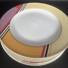 Studio Nova Eastside Red 11” Dinner Plates Set of 6 Y212 Discontinued picture