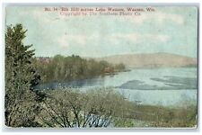 1914 Scenic View Rib Hill Across Lake Wausau Wisconsin Vintage Antique Postcard picture