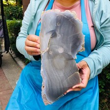 4.42LB Top Natural Agate Slice Quartz Crystal Hand-cut Ore Specimen Healing 854 picture