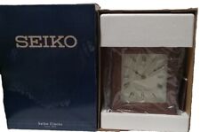 Seiko Mantel Chime Carriage Clock Cherry Solid Wood Case picture