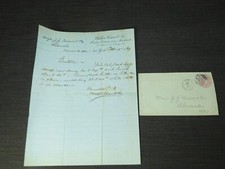 VINTAGE 1869 WALTER CARR & CO PRODUCE COMMISSION MERCHANTS NY LETTER &  ENVELOPE picture