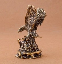 Brass Eagle  Animal Statue Small Sculpture Tabletop Figurine Home Decor Gifts picture