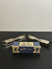 Vintage 1950s Jack N Jill Sled Skates Globe Union Double Blade Ice Skates Box picture