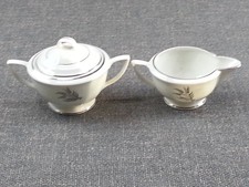 Royal Chatham Fine China Silver Wheat Harvest Sugar Bowl And Creamer picture