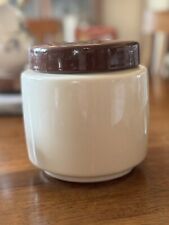 Vtg  McCOY POTTERY 214 Biscuit Cookie Jar Canister Glazed Cream & Brown Lid USA picture