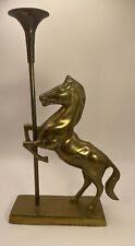 1 MCM Brass Horse Candlestick Candleholder picture