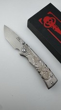 Original Chaves Knives Chisel Grind Redencion Stonewashed Titanium Pocket Knife picture