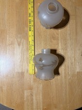 Vintage Frosted Etched Floral Glass Light Shades Pair Replacement Lamp Globes picture