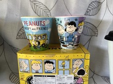 Peanuts Snoopy School Bus 2 Cups Set Retro Japanese Collectible 2020 Skater picture