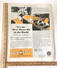 Vintage 1929 Penzoil Advertising Sign Original Ad picture