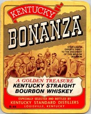 Vintage Bonanza Kentucky Straight Bourbon Whiskey Label Excellent (RARE) picture