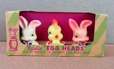 Vtg 1954 Gurley Easter Egg Heads Wax Covers Containers Rare Buffalo NY Box Set picture