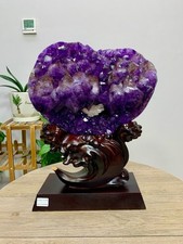 29.1LB Natural Amethyst Geode Quartz Crystal Heart Mineral Specimen Healing picture