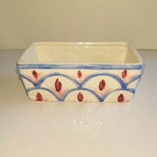 Vintage Pink & Blue Rectangular Floral Planter Occupied Japan 6.25