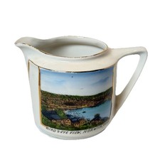 NORWICH, Connecticut CT Antique BIRDS EYE VIEW Souvenir China Creamer picture