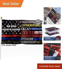 Vibrant Double-Sided American Flag - 3x5 FT First Responders Banner for Outdoors picture