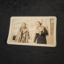 Vintage 1930s 1940s Photo Snapshot Two Women Fashion Coats Dell Photo Service picture