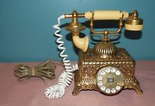 Victorian French Style Vintage Rotary Dial Desk Telephone Phone UNTESTED Brass picture