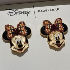 BaubleBar x Disney Halloween Minnie Mouse Stud Earrings NWT Fall Thanksgiving picture