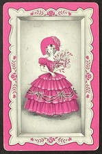 Pretty Lady Vintage Single Swap Playing Card picture