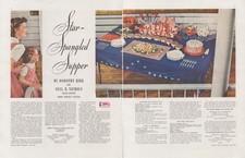 Vintage 1941 Star-Spangled Supper Recipe Pages Americana July Fourth Retro Decor picture