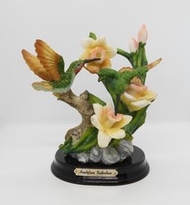 MONTEFIORI Collection Italian Hummingbird Bird on Daffodil Flower with Wood Base picture