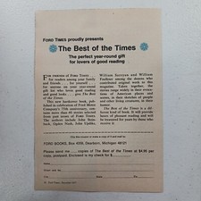 1977 VINTAGE FORD TIMES THE BEST OF THE TIMES BOOK REQUEST PRINT AD picture