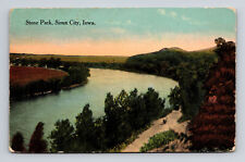 DB Postcard Sioux City IA Iowa Stone Park River Scenic View picture
