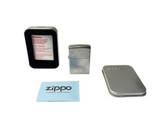 2012 ZIPPO Lighter Diagonal Weave Chrome NEW In Case picture