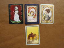 Lot Of 4 Antique Early 1900's Linen Swap Playing Cards picture