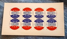 Roosevelt Paper PIN Backs Original Printed Papers From 1940 Presidential Time. picture