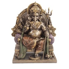 GANESHA ON THRONE- 8 INCH picture