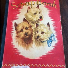 Vintage Dog Scrapbook with Valentines 15x11in picture