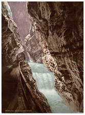 Switzerland, St. Gallen, Ragaz, Tamina Gorge photochromic, vintage photochr picture