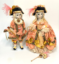 Vintage MA.RA.EL. Girardi Mariano Venetian Porcelain Cat Doll Couple Set & Box picture