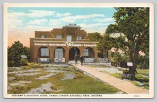 1935 Verkamp's Souvenir Store Grand Canyon Arizona Linen Postcard Navajo Rugs picture