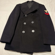 Vintage 1950s USN Peacoat Korean War Wool Navy Stenciled picture