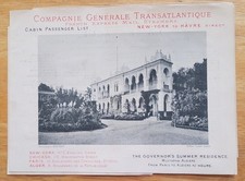 LA BRETAGNE (French) 1891 CABIN PASSENGER LIST picture