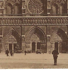 RPPC Notre-Dame Cathedral Paris France Booklet Postcard c1927 Cars picture