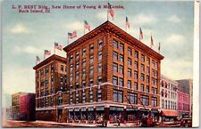 Rock Island Illinois New Building Young and  Macombs DB Postcard picture