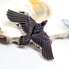 Raven Pin Badge Odin Viking Triquetra Brooch Morgan Le Fey Norse Pagan Badge picture
