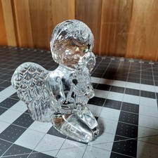 Waterford Crystal Cherub with Lyre Figurine Angel Musical Made in Ireland Signed picture