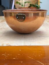 Primitive Copper Bowl Rolled Edge Brass Ring ODI VtG Farmhouse Country Patina 8