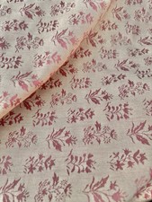 French Antique Style Floral Cotton Blend Jacquard Pink Cream Embroidered 4yd picture