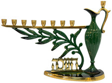 Vintage Jewish Hebrew חֲנוּכָּה Hanukkah Menorah Judaism Israel Judaica picture