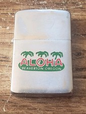 Vtg 1960 Zippo Cigarette Lighter Aloha Beaverton Oregon picture